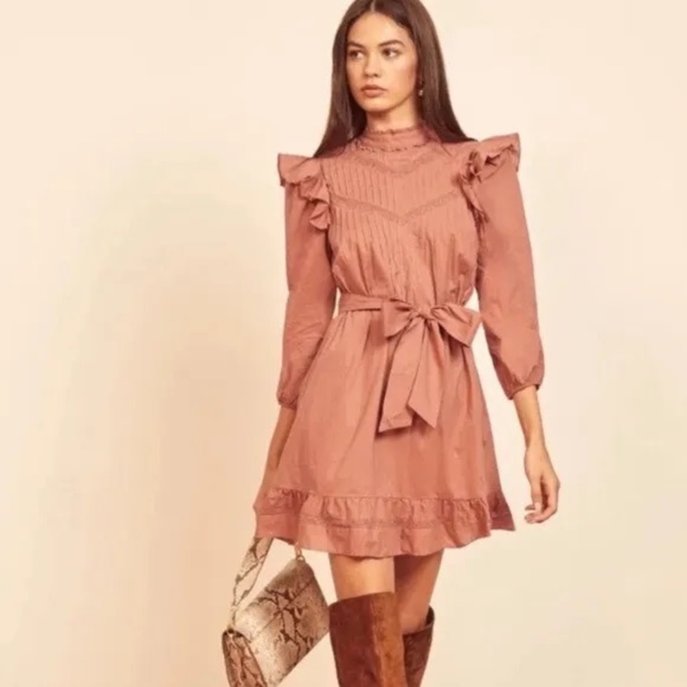 Reformation Dinah Dress (Praline)